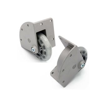 Set of Recessed Corner Castor with soft Wheel 75 mm